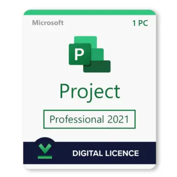 Office Project 2021 Professional Lisans Anahtarı'nın 1 PC'lik ürün görseli olup, alt kısmında logosu ve "Dijital Lisans" yazısı bulunmaktadır. Bu Ofis Projesi 2021 Profesyonel Lisans Anahtarı görseli, üretkenliği parmaklarınızın ucunda özetliyor.