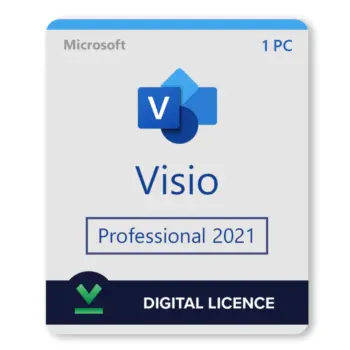 Office Visio 2021 Professional Lisans Anahtarı için paketleme Bir bilgisayar için Office Visio 2021 Professional Lisans Anahtarı olarak da bilinen dijital lisans.